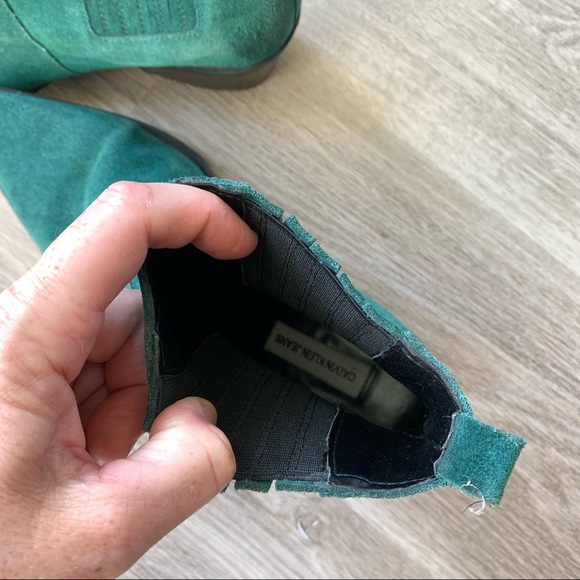 Calvin Klein Barbara Bootie In Green Suede - Picture 4 of 7
